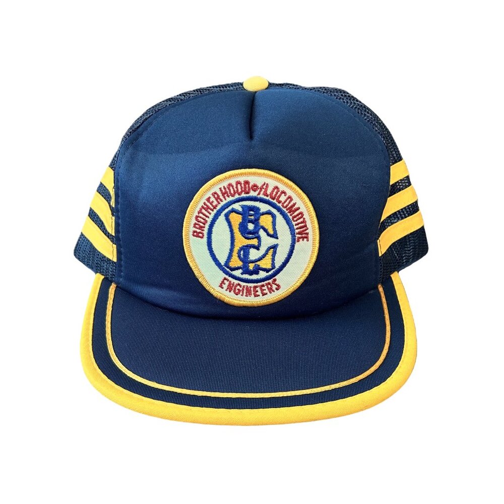 VINTAGE 80s Brotherhood Locomotive Engineers Trucker Net Cap